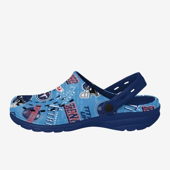 Tennessee Titans Historic Print Clog Strap Crocs Blue Size 7 - 8 Waterproof NWT main image 3